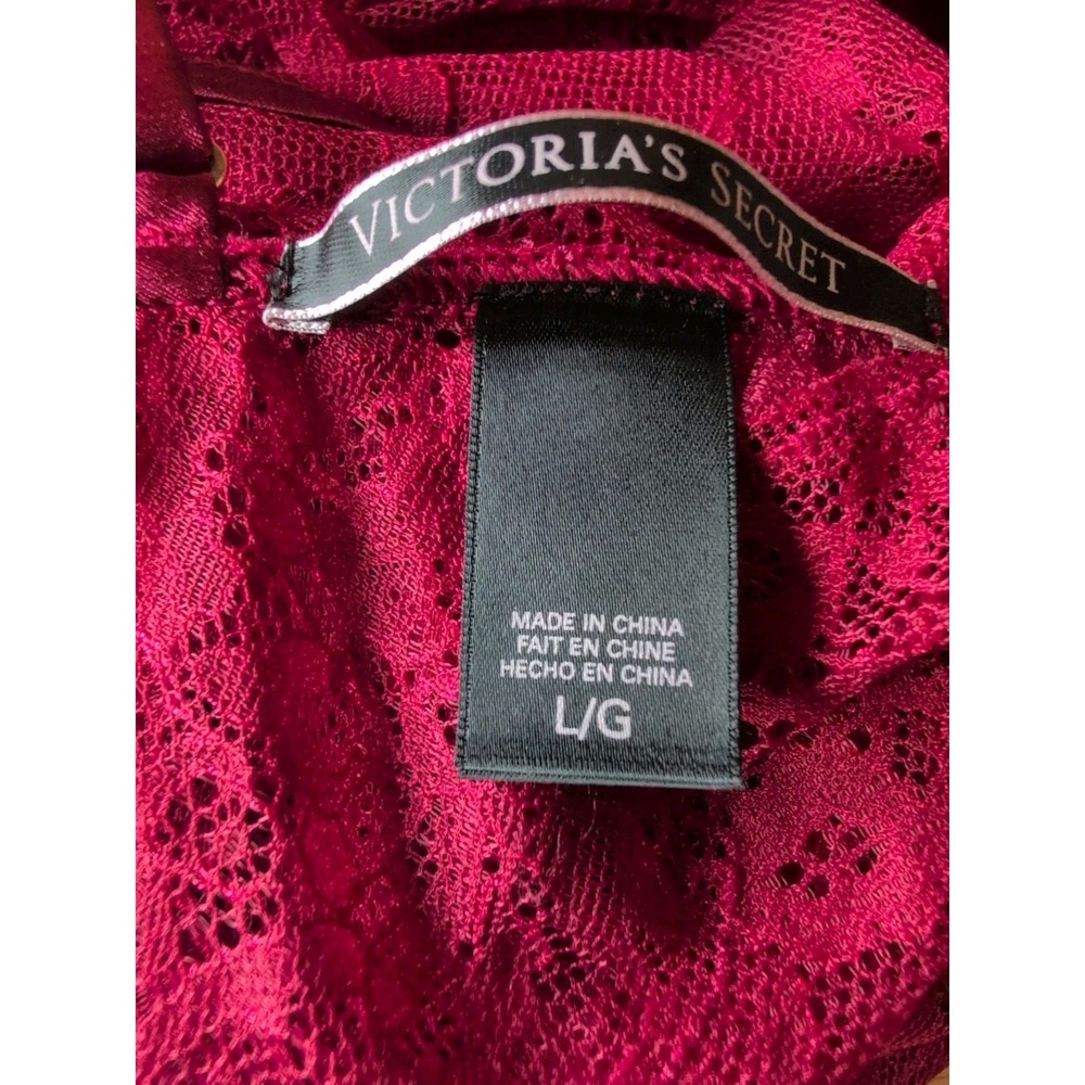 Pretty Sexy Victoria's Secret Red Lace Satin Chemise Nightgown Slip Sz Large EUC - Picture 6 of 8